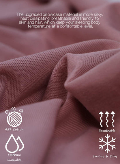 Cooling Maternity Pillow with Soft Cotton Cover, C-Shaped Design for Comfortable Pregnancy Sleep, Dark Pink