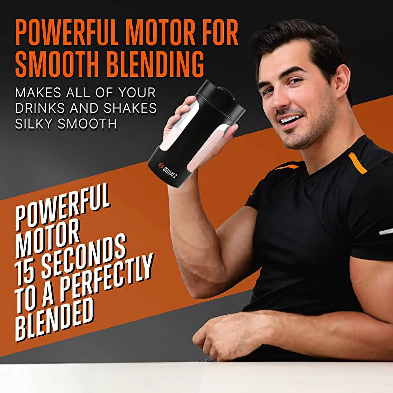 22 oz Electric Shaker Bottle with Automatic Blending and USB Rechargeable Feature (Black)