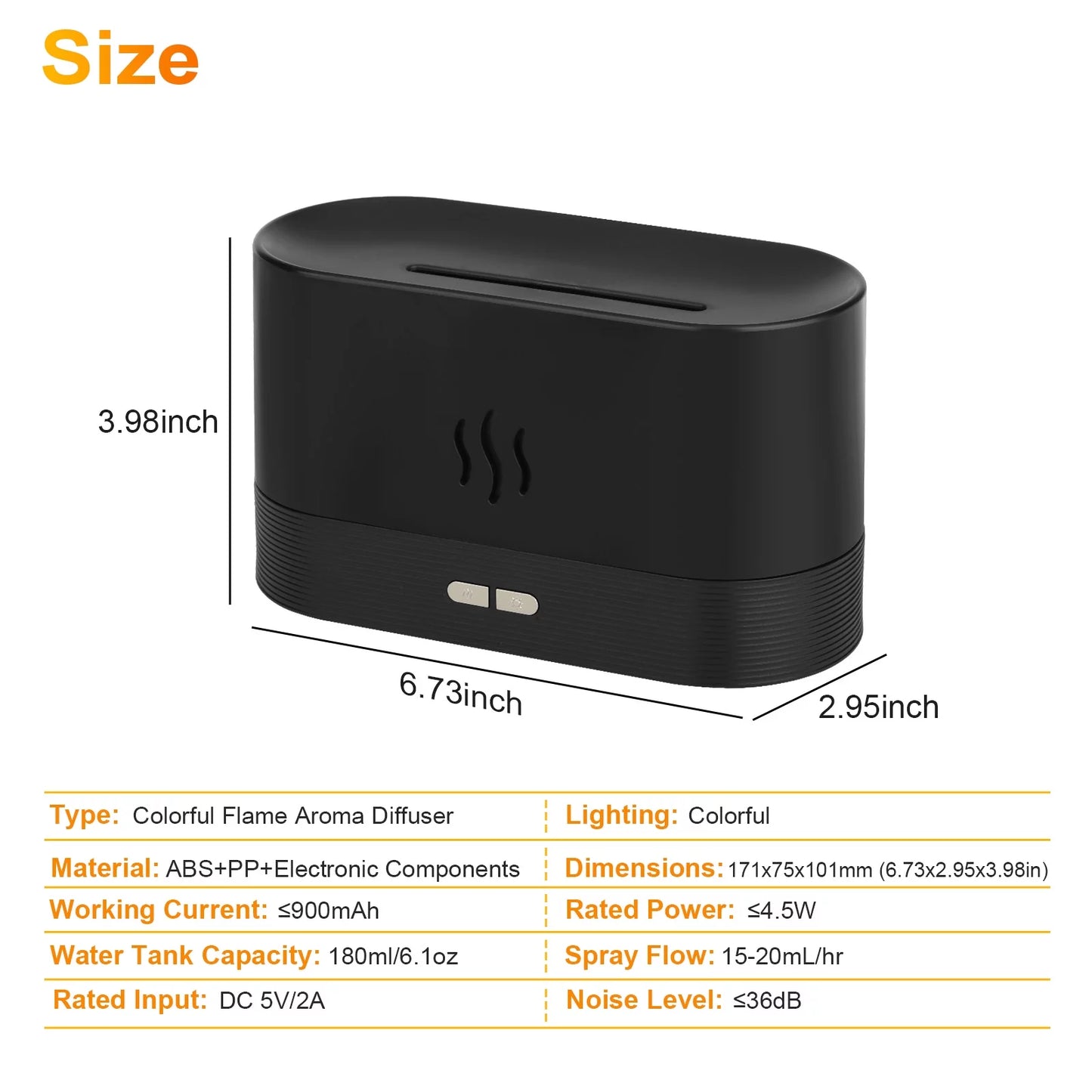 180ml Essential Oil Diffuser and Humidifier with 7-Color LED Light for Office and Home Use