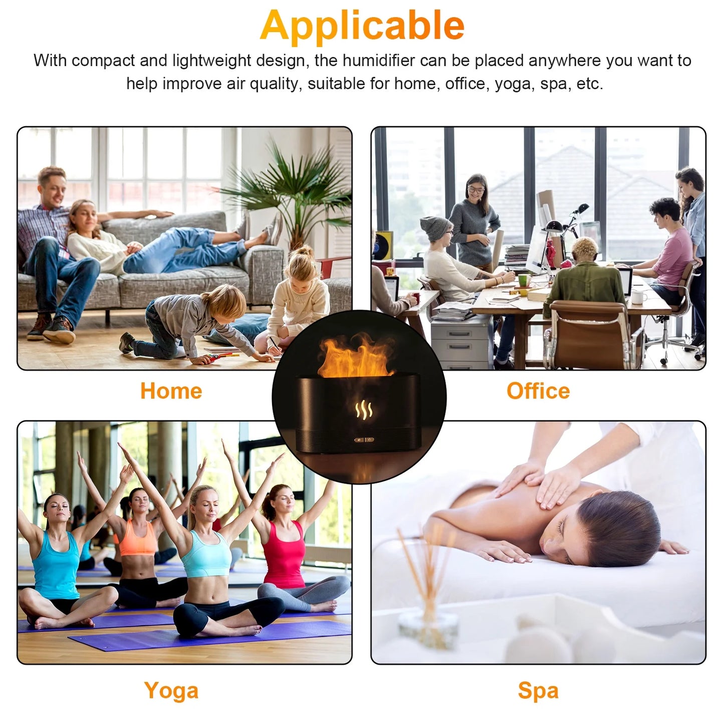 180ml Essential Oil Diffuser and Humidifier with 7-Color LED Light for Office and Home Use