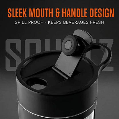 22 oz Electric Shaker Bottle with Automatic Blending and USB Rechargeable Feature (Black)